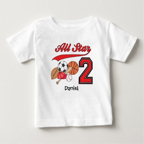 All Star Sports 2nd Birthday Baby T_Shirt