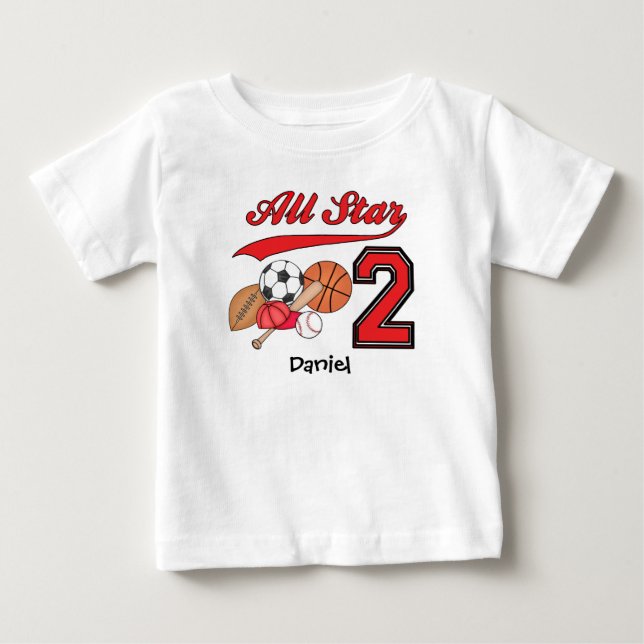 All Star Sports 2nd Birthday Baby T-Shirt (Front)
