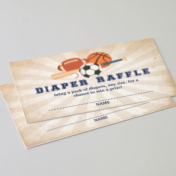All Star Sports Baby Shower Diaper Raffle  Enclosure Card by YourMainEvent at Zazzle