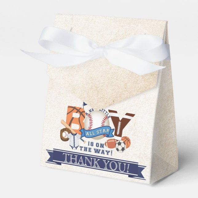 All Star Sports Baby Shower  Favor Boxes (Front Side)