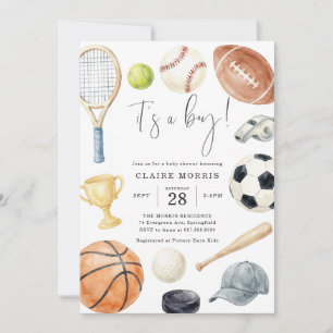 All Star Sports Baby Shower Invitation