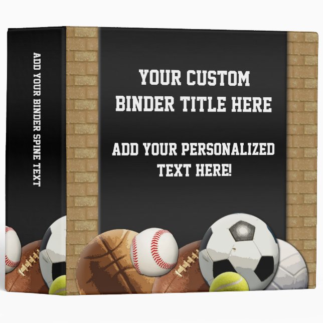 All Star Sports Balls w/ Brick Wall Binder (Front/Spine)