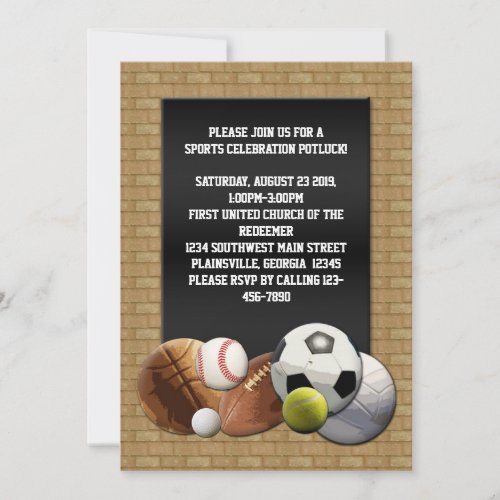 All Star Sports Balls w/ Brick Wall Personalized Announcements