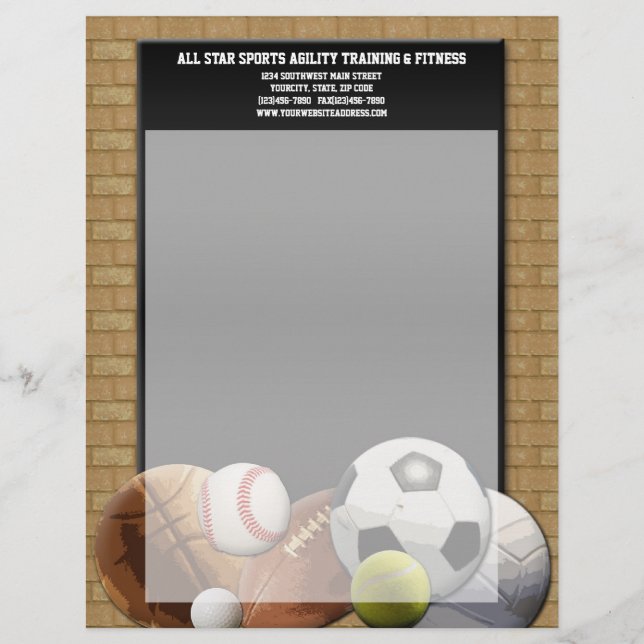 All Star Sports Balls w/ Brick Wall Letterhead (Front)