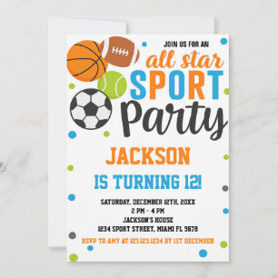 All-Star Sports Birthday Invitation