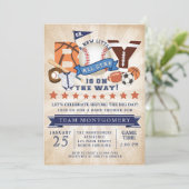 All Star Sports Boy Baby Shower Invitation (Standing Front)