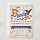 All Star Sports Boy Baby Shower Invitation (Front)