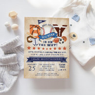 All Star Sports Boy Baby Shower Invitation