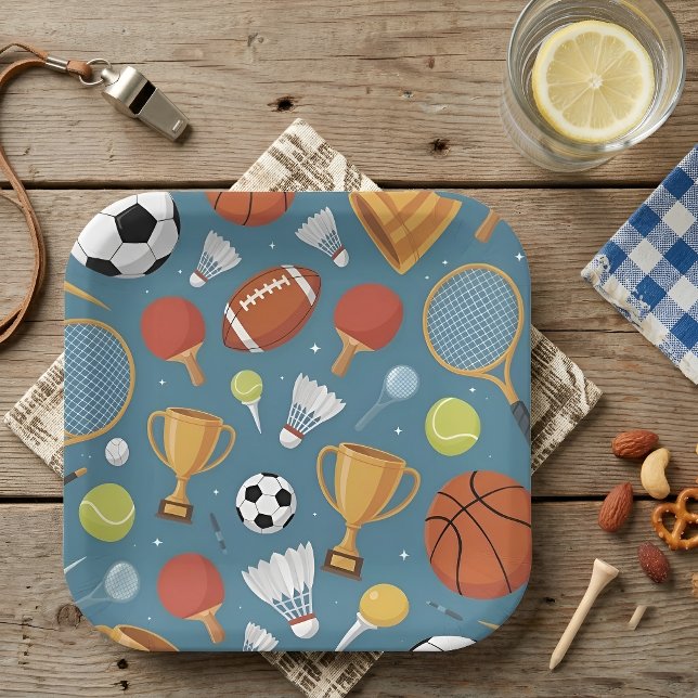 All-Star Sports Medley Party Paper Plates (Creator Uploaded)