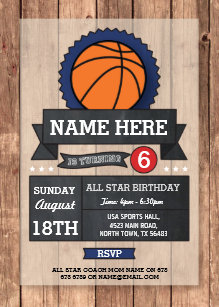 basketball party invitations zazzle