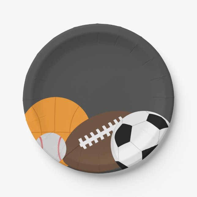 All Star Sports Party Paper Plates (Front)