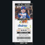 All Star Sports Ticket Birthday Invitation<br><div class="desc">Step into the arena of celebration with our All-Star Sports Ticket Birthday Invitation! This ticket-style invitation is perfect for a sports-themed birthday party, featuring an All-Star design that puts the birthday child in the spotlight. Personalize it with the name, event details, and date to create an invitation that promises a...</div>