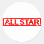 All star Stamp Classic Round Sticker