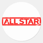 All star Stamp Classic Round Sticker