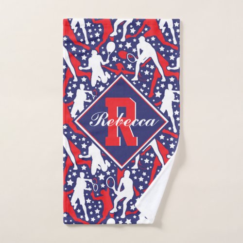 All star tennis  with name and monogram hand towel 