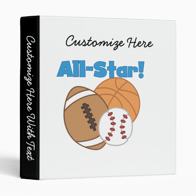 All Star Tshirts and Gifts 3 Ring Binder (Front/Spine)