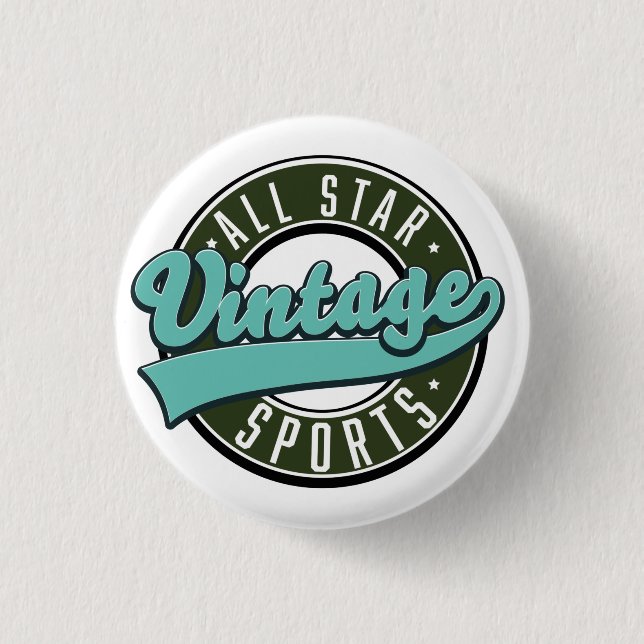 all star vintage sports button (Front)