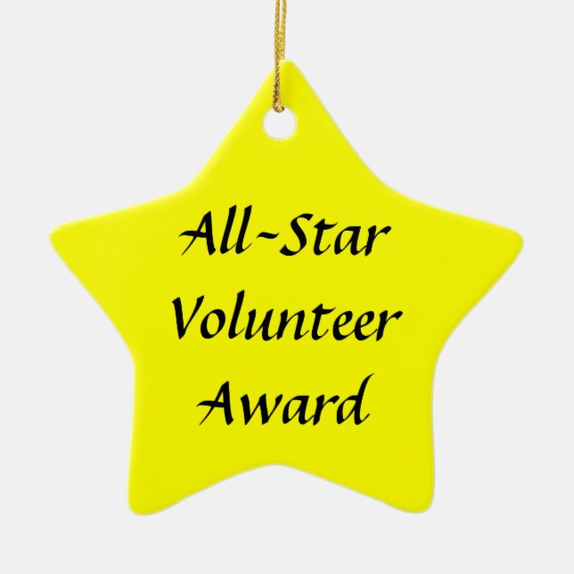 All-Star Volunteer Award Commemorative Ceramic Ornament (Front)