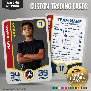 All Stars Custom Trading Card Editable Team Colors