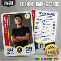 All Stars Custom Trading Card Editable Team Colors