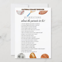 All Stars Sports Baby Shower - Editable Name, 5x7