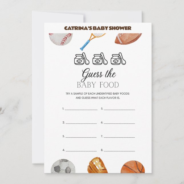 All Stars Sports Baby Shower - Editable Name, 5x7 Invitation (Front)