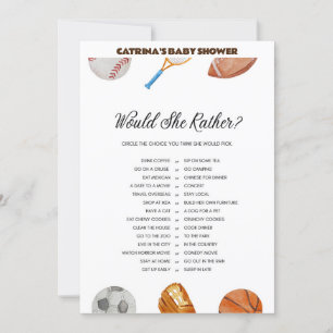 All Stars Sports Baby Shower - Editable Name, 5x7 Invitation