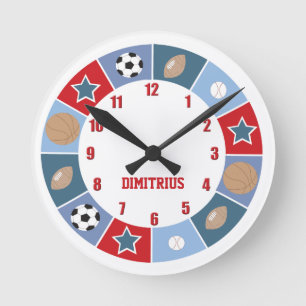 All Stars Sports theme Nursery Wall Clock
