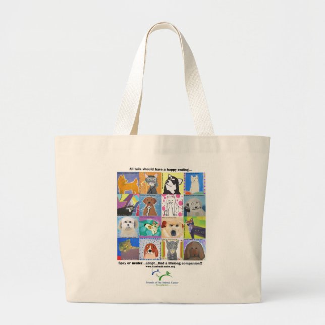 All tails should have a happy ending.... large tote bag (Front)