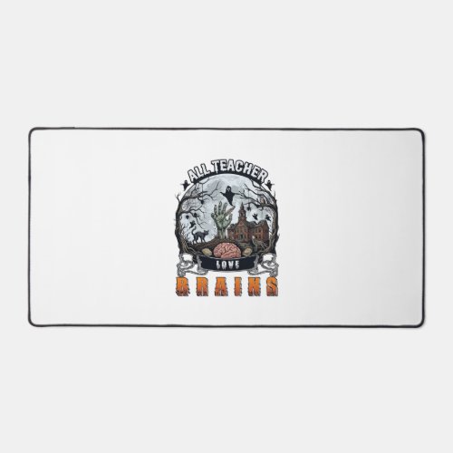 All Teacher Love Brains Halloween Zombie Hand Haun Desk Mat