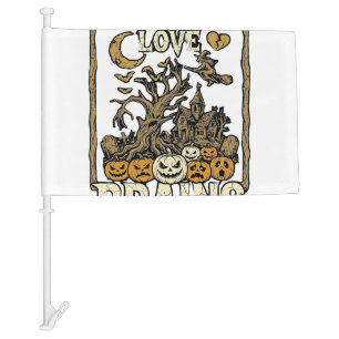 All Teachers Love Brains Halloween Haunted House P Car Flag