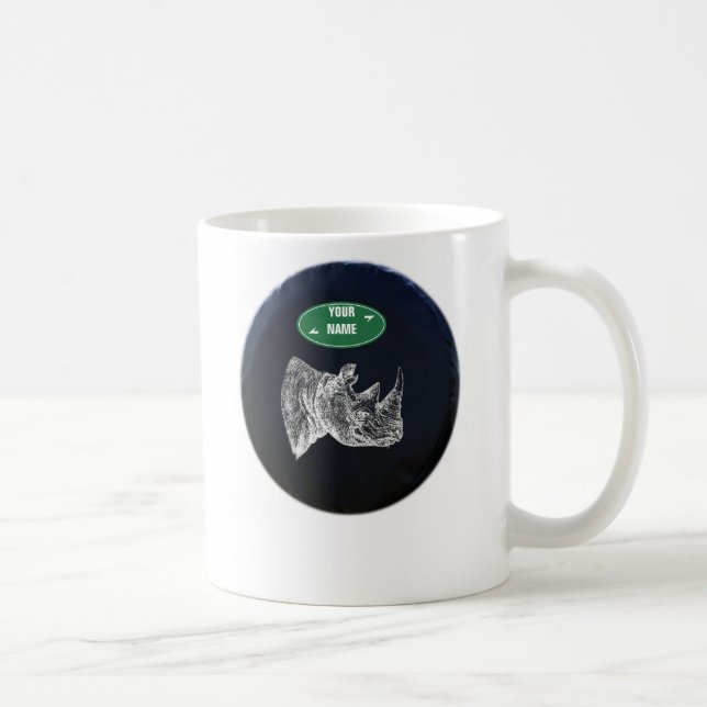 All Terrain Rhino Mug. Personalized Coffee Mug (Right)