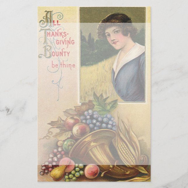 All Thanksgiving Bounty Be Thine Stationery (Front)