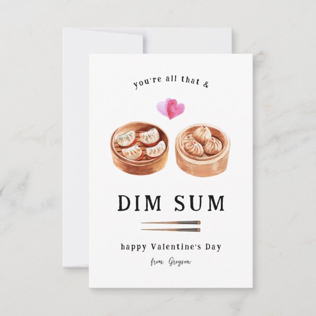 All That & Dim Sum | Dumpling Valentine Note Card (Front)
