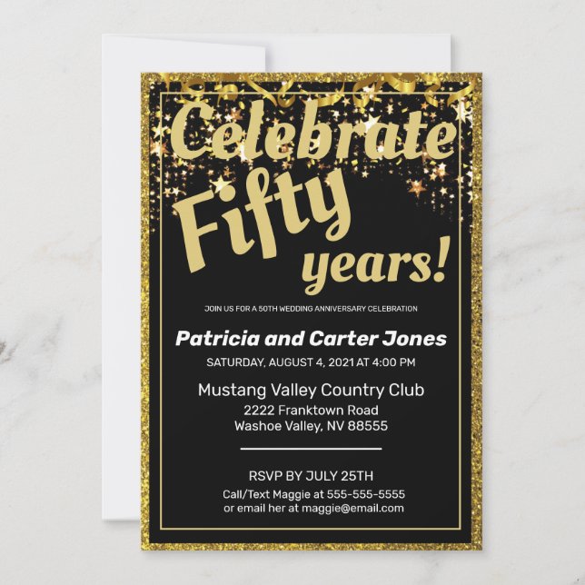 All That Glitters 50th Anniversary Invitation (Front)