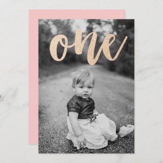 All That Glitters First Birthday Party Invitation