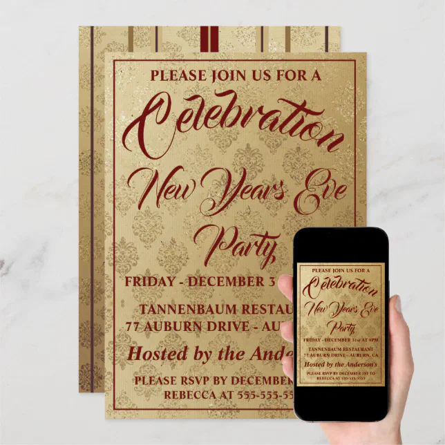 All That Glitters New Year Invitation Zazzle