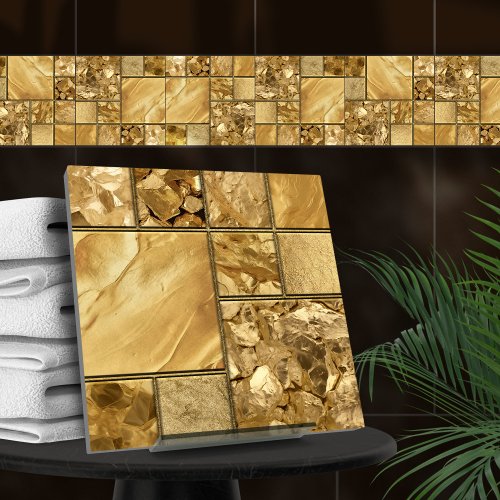 All That Gold _ geometric mosaic Pattern N2 Ceramic Tile