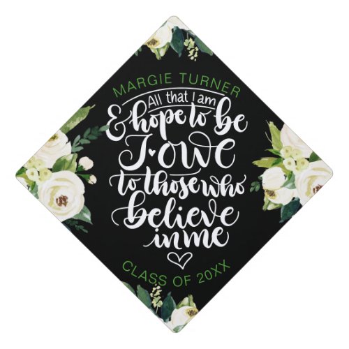 All that I am and hope to be I owe to those who _ Graduation Cap Topper