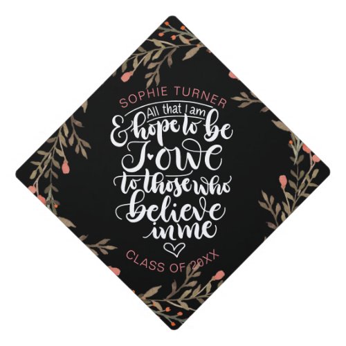 All that I am and hope to be I owe to those who _ Graduation Cap Topper