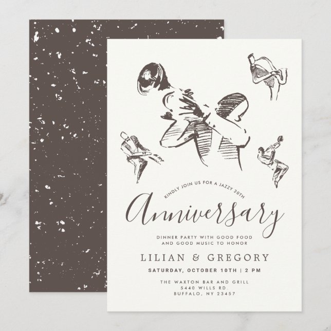 All That Jazz | Jazz Themed Anniversary Party Invitation (Front/Back)