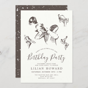 All That Jazz-Themed Birthday Party Mahogany Invitation