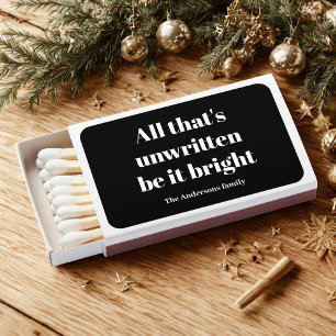 All That’s Unwritten Be It Bright Personalized Matchboxes