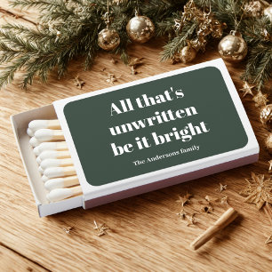 All That’s Unwritten Be It Bright Personalized Matchboxes