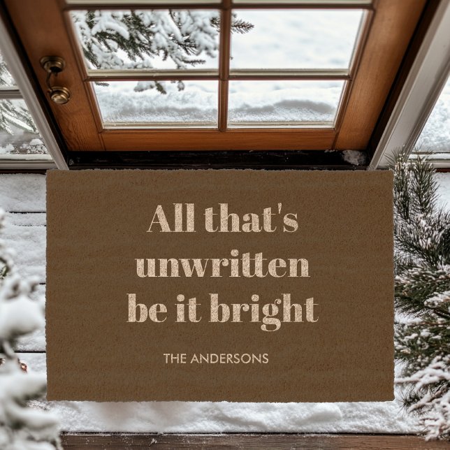 All That's Unwritten Be It Bright Black and White Fiber Doormat (Creator Uploaded)
