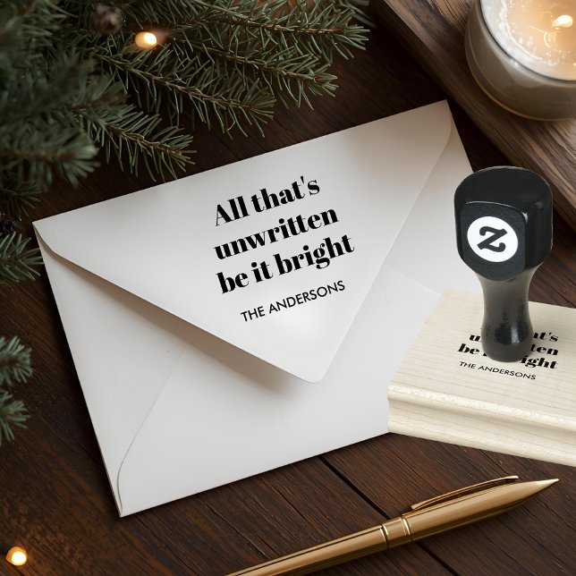 "All That's Unwritten Be It Bright Black and White Rubber Stamp (Creator Uploaded)
