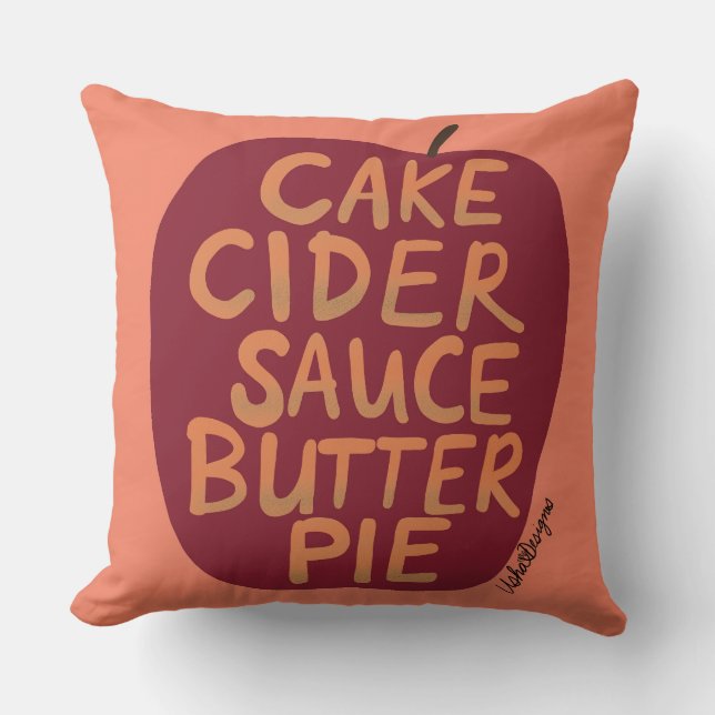 All The Apple Things Fall-Themed Throw Pillow (Front)