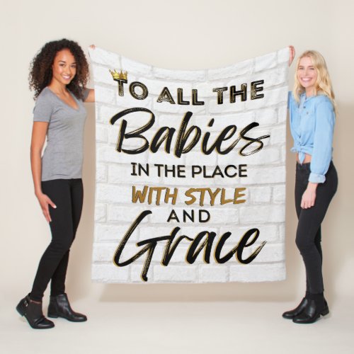 All the Babies in the Place wStyle  Grace Retro Fleece Blanket