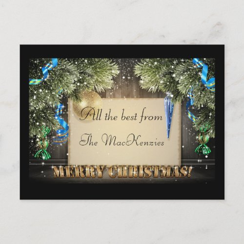 All The Best Christmas Postcard