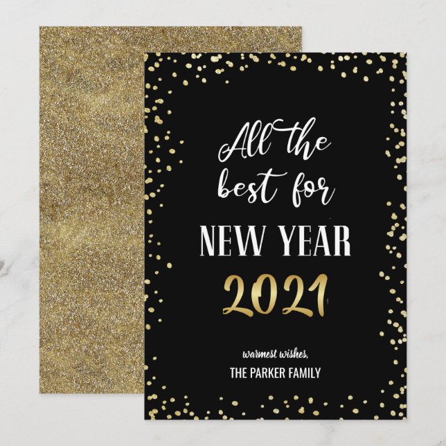 All The Best For NEW YEAR 2021 | Festive Holiday Card (Front/Back)